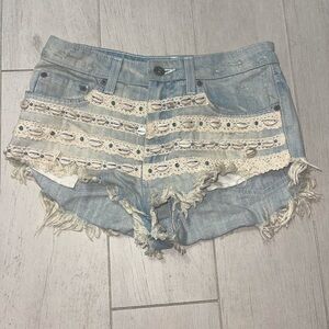 Carmar Jean Shorts with Shells and beaded detailing
